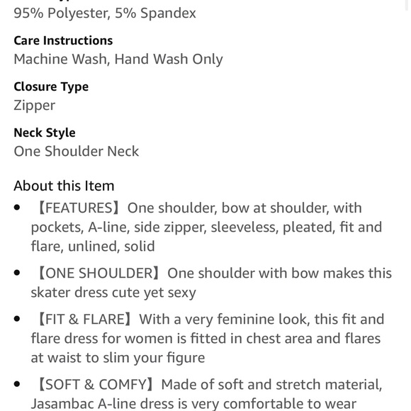 Bow one shoulder dress A-line with pockets NWT - Picture 6 of 7